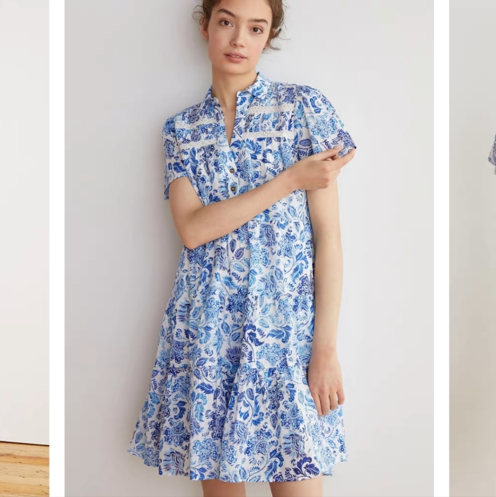 Anthropology tiered dress Sz S